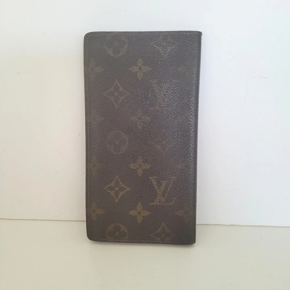 Louis Vuitton Monogram Canvas Long Bifold Wallet Brown Mens Womens Vintage